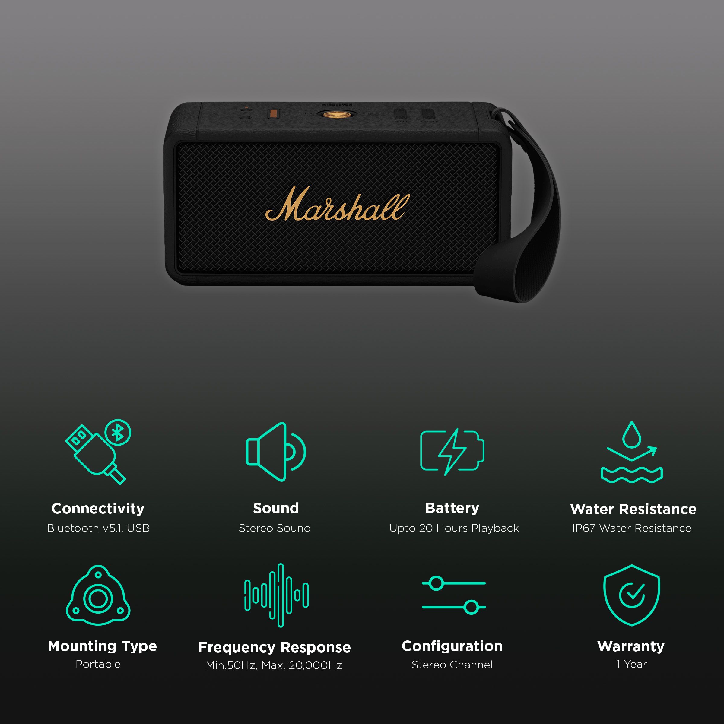 Buy Marshall Middleton Portable Bluetooth Speaker (IP67 Water